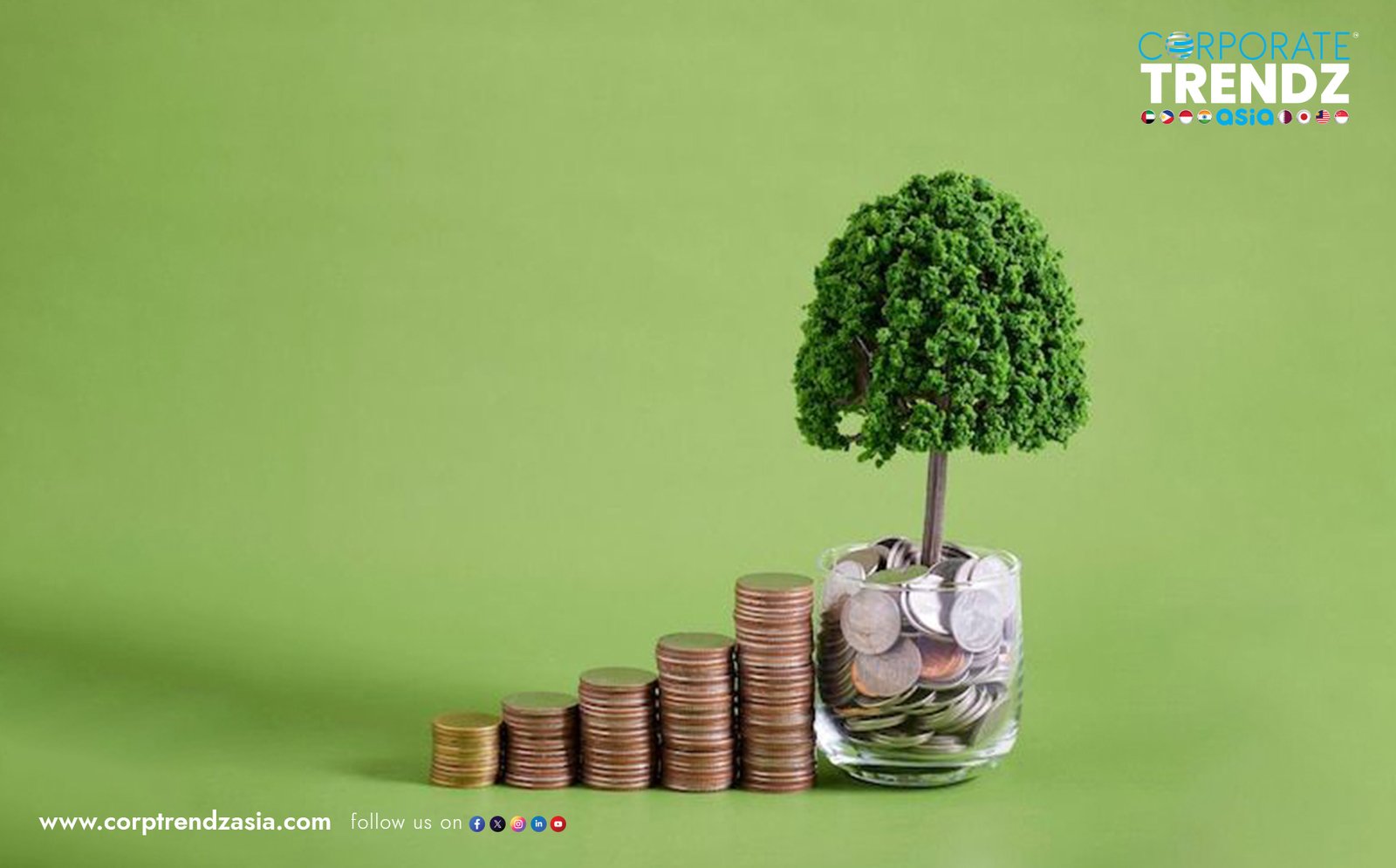 A CFO analyzing a dashboard showing green financing metrics and sustainable growth, symbolizing their strategic role.