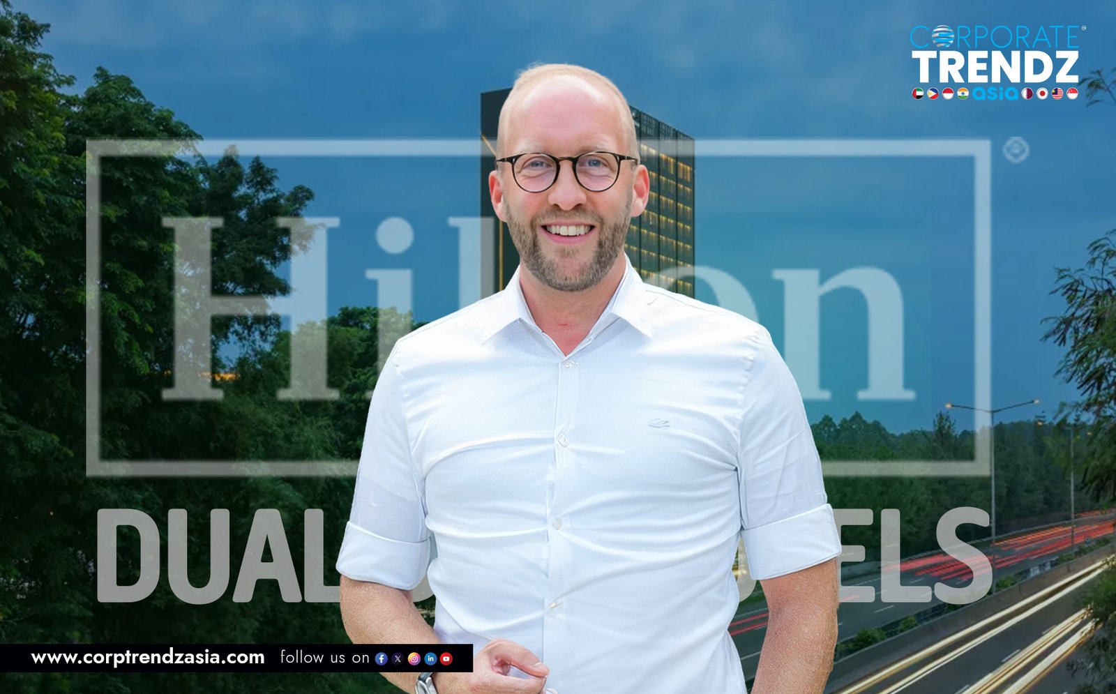 A professional headshot of Marco Neukom, the newly appointed leader for Hilton’s dual hotel properties in Bali.