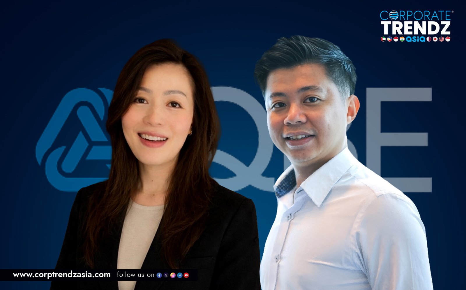 Professional headshots of Kelly Lim and Alex Lim, the newly appointed country leads for QBE Insurance's Marine business in Singapore.