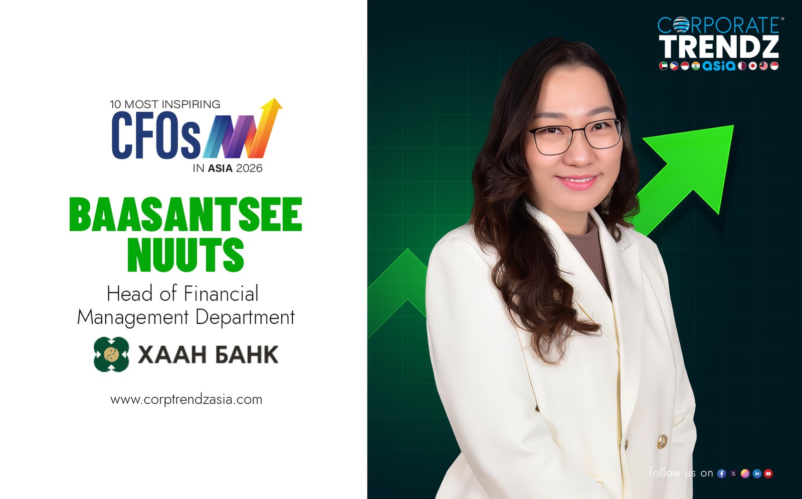 10 Most Inspiring CFOs in Asia 2026 | Baasantsee Nuuts | Head of Financial Management Department at Khan Bank